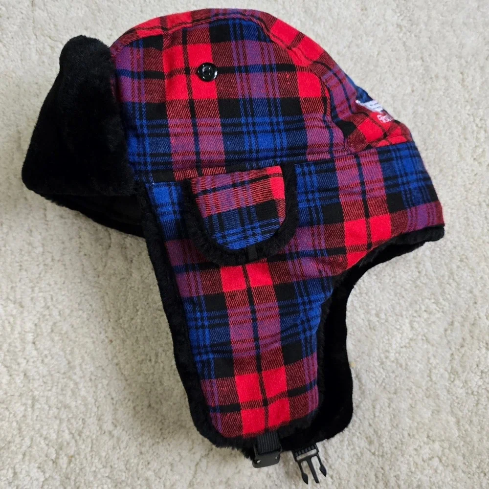 Harrisburg Senators Plaid Trapper Hat Faux Fur Earflap‎ One Size Ushanka